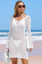 Malibu Bliss White Cover-Up Mini Dress
